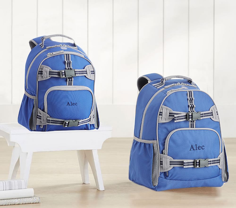 Mackenzie Blue Grey Trim Solid Backpacks